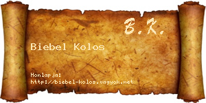 Biebel Kolos névjegykártya